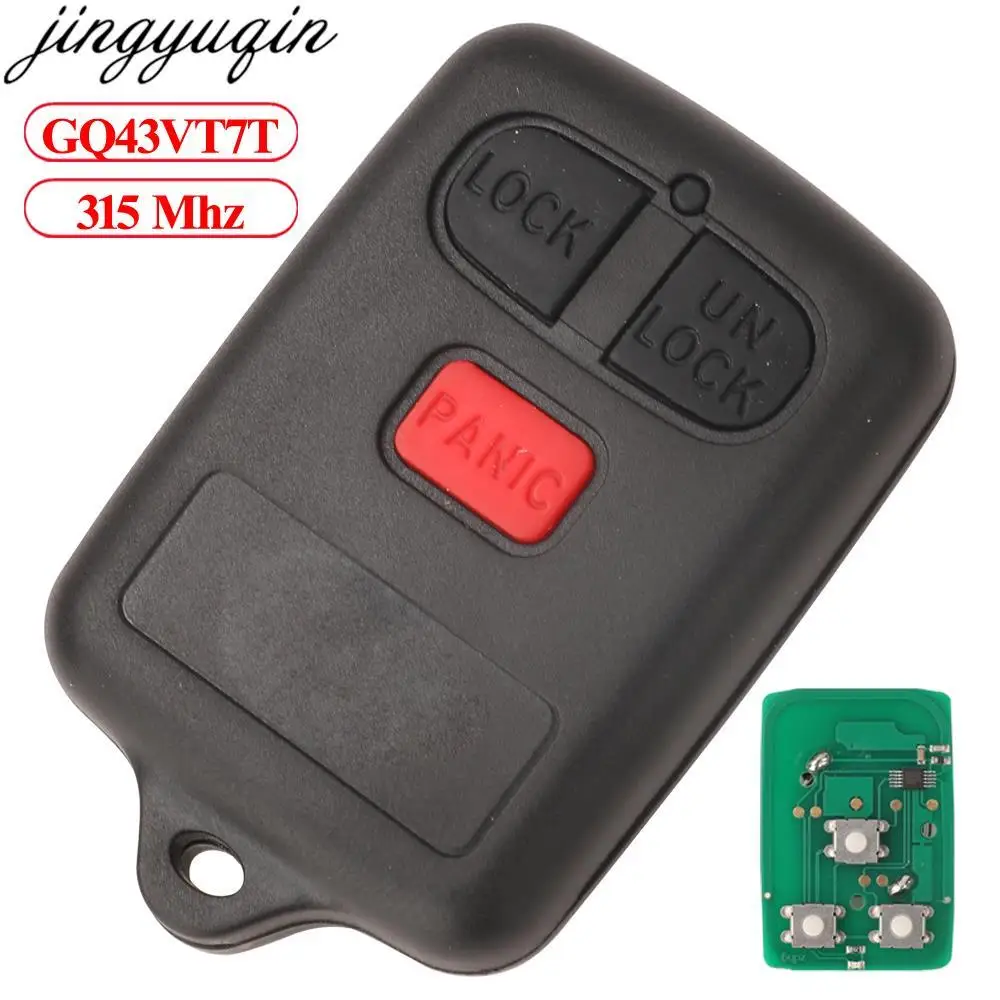 

Jingyuqin 15pcs 3 Button Remote Car Key Alarm GQ43VT7T 315Mhz For Toyota Camry Corolla EX Sienna Tundra Vios Smart Keyless Entry