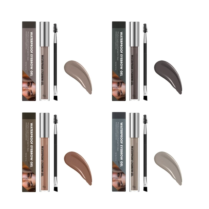 Sneldrogende Brow Gel Waterdichte Wenkbrauwgel met Dubbele Kop Wilde Wenkbrauwverf Vormgevende Crème voor Wenkbrauwmake-up
