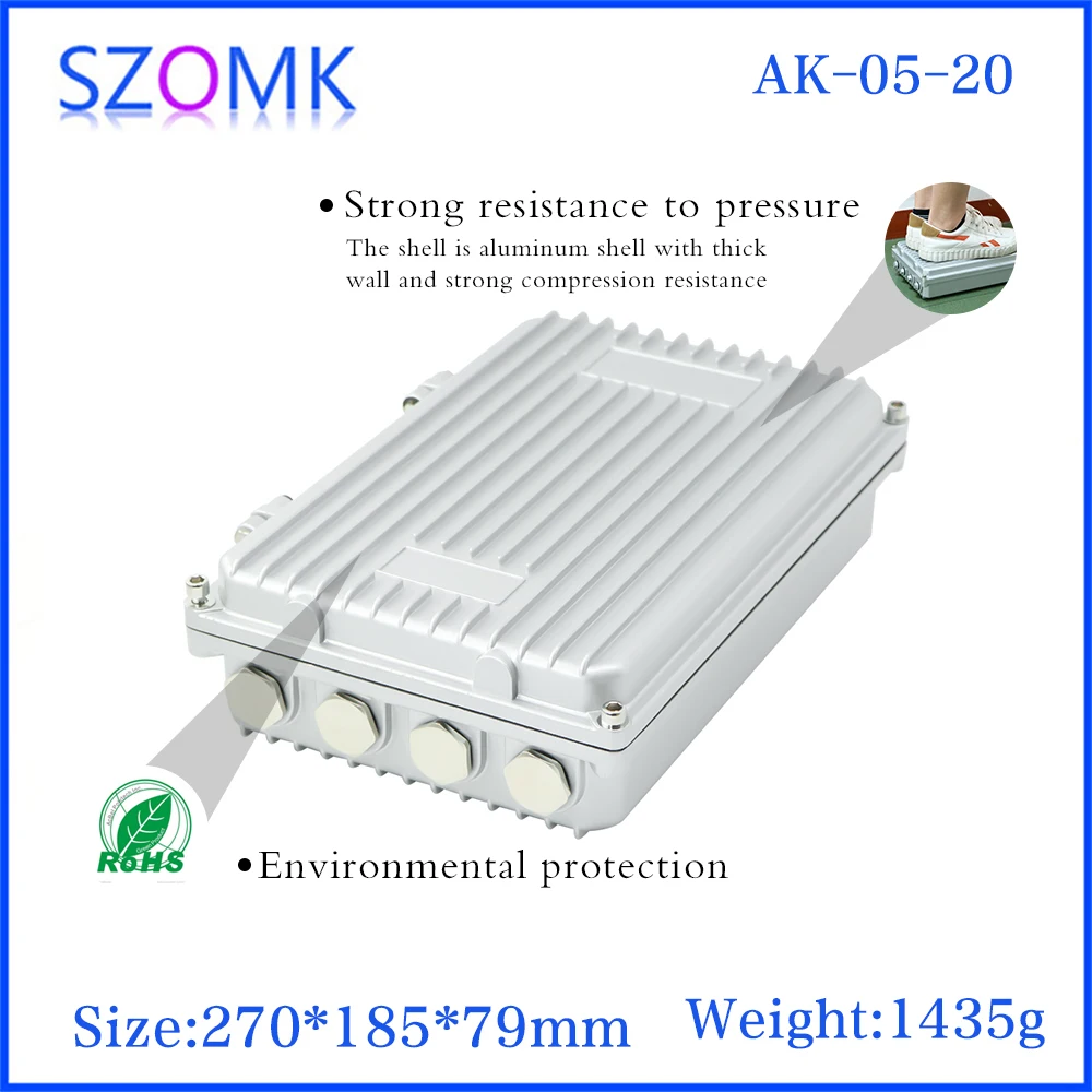 SZOMK 260x167x82mm Aluminum Die Casting Enclosure for Wireless Antenna Network Aluminum Alloy Die Casting Junction Project Box