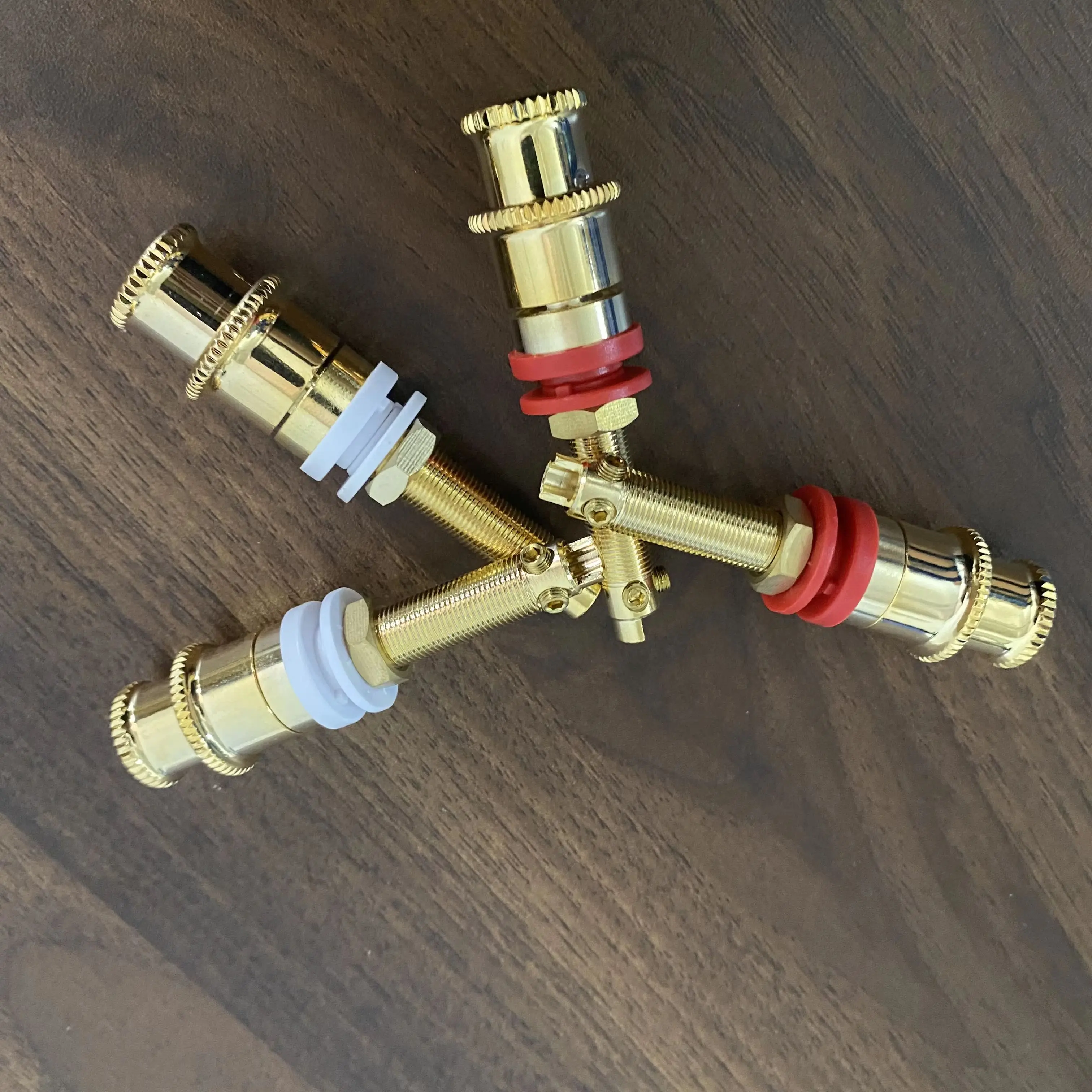 Speaker Binding Post 24k Gold Plated Banana Jack Socket double screw locked Connector Audio Amplifier Terminal