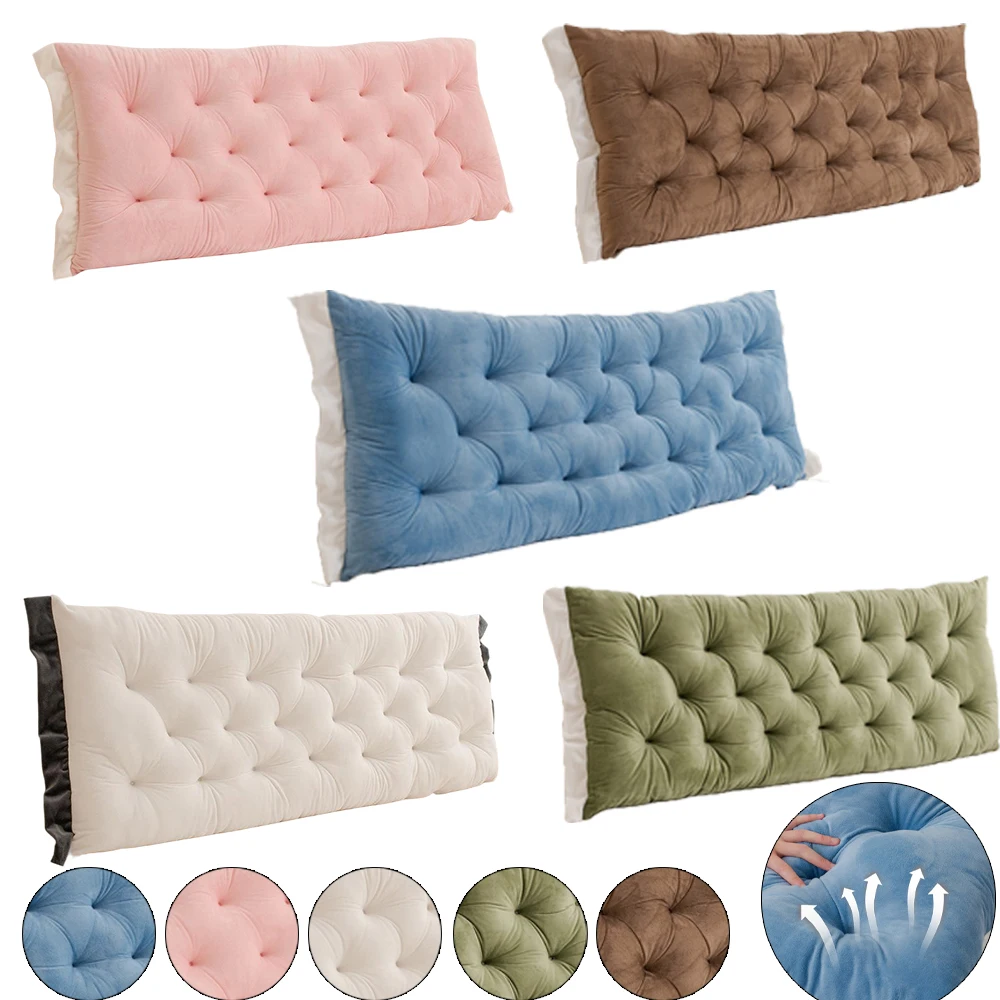 

Rectangle Bedhead Backrest Pillow Sofa Cushion Dormitory Reading Pillows Waist Protection Solid Color Cushion PP Cotton Filling