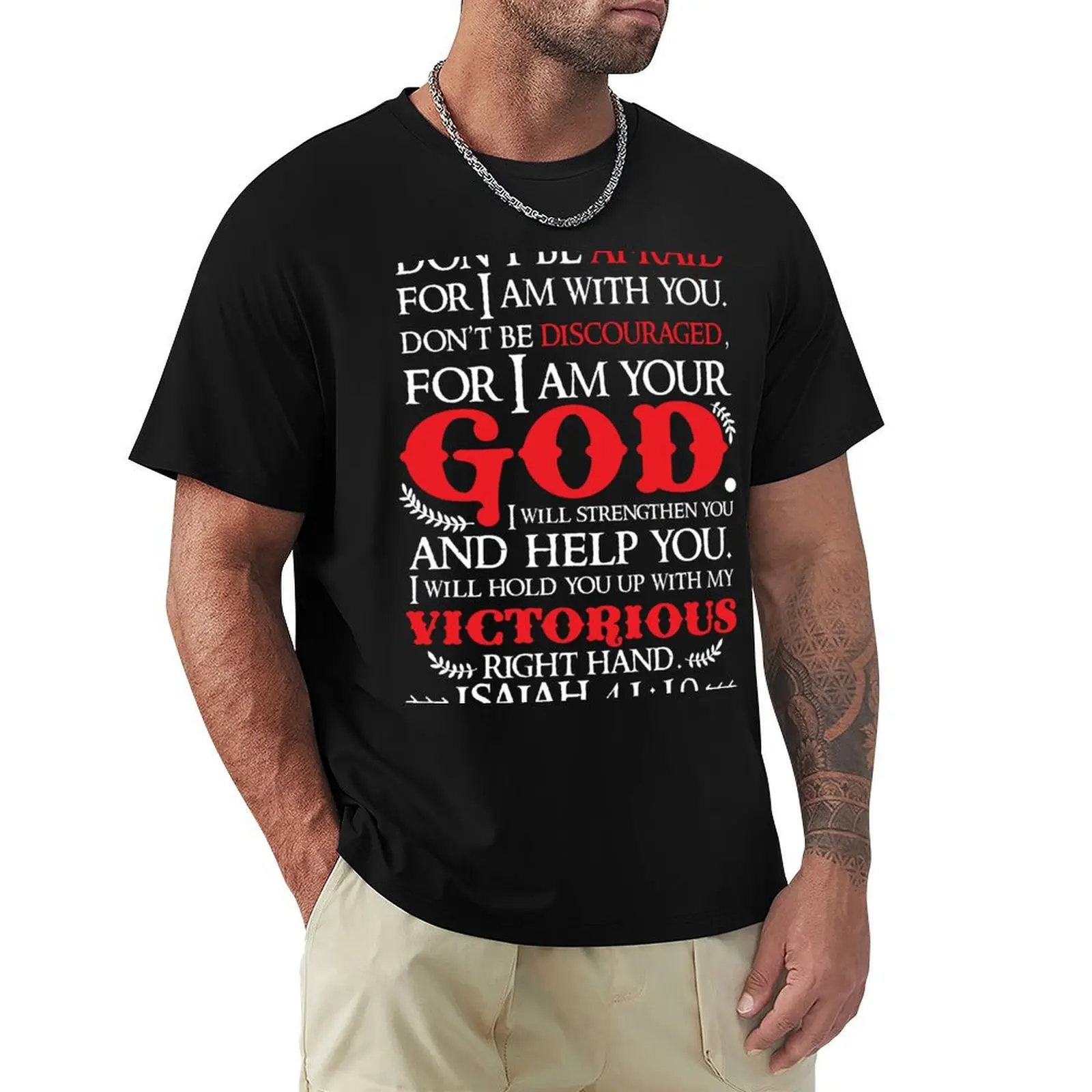 

Isaiah 41:10 T-Shirt Breathable Basic Cotton T-Shirt
