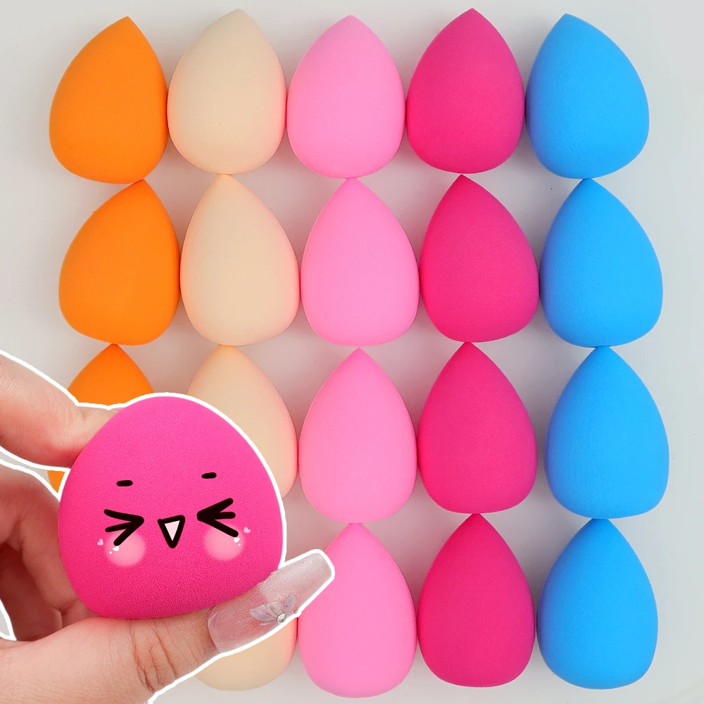 50PCS Multicolor Waterdrop Shape Makeup Sponge Professional Soft Foundation Loose Powder Cosmetic Puff Women Makeup Accessories