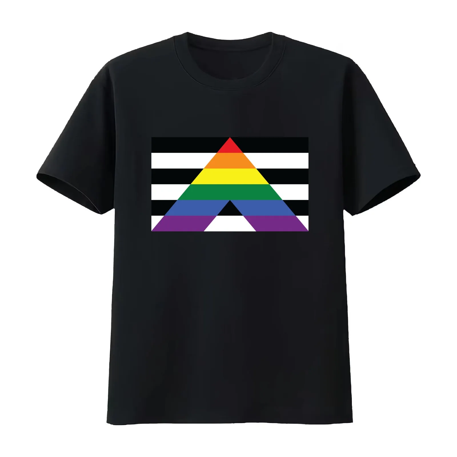 Straight Ally Pride Flag T-Shirt Summer Casual Cotton Tee Oversized Streetwear Tops Vintage Graphic Print Unisex Men Women