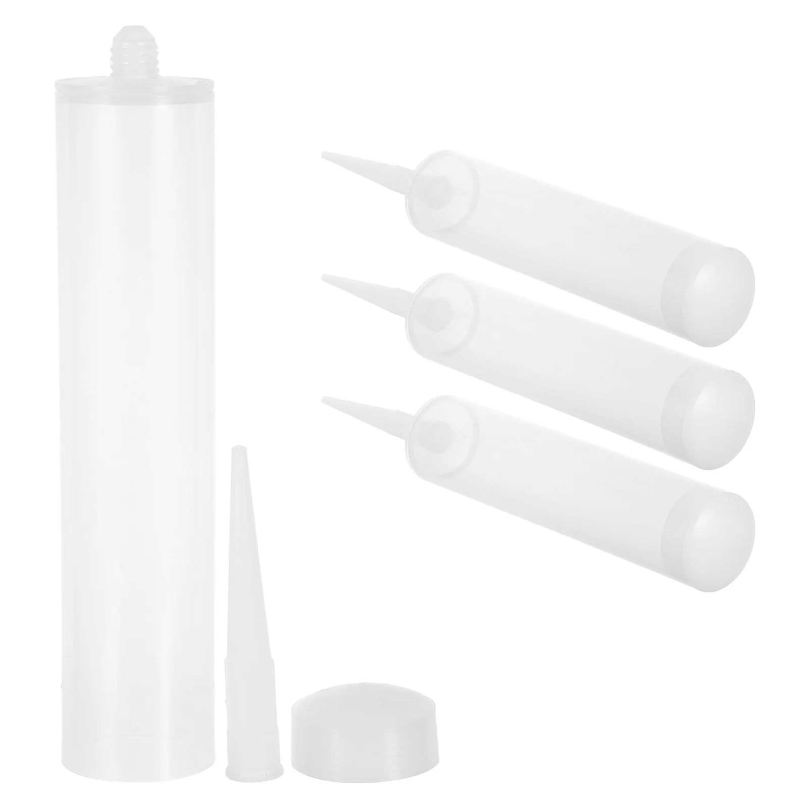 

4 pcs Empty Glue Bottles 300Ml Leak Proof Plastic Sealing Dispenser With Tip Cap Clear Reusable Storage For Liquid Adhesives