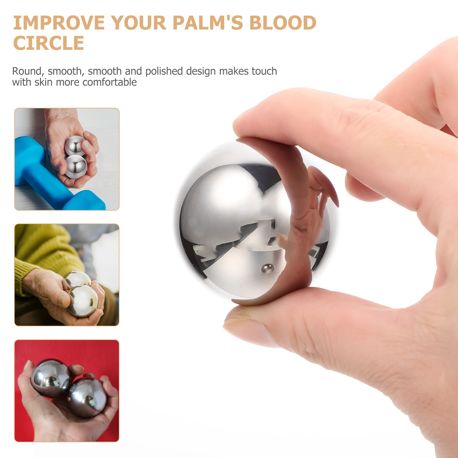 

2 шт., массажные шарики Baoding, металлические мячи для упражнений для рук премиум-класса для снятия стресса, набор шариков для фитнеса и тренировок рук