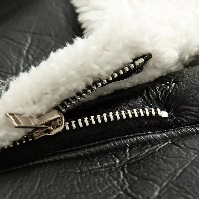 Fur Lined Biker Jaet Women's ort Streetwear Sle Padded Coat Warmth And Faion for Autumn Winter Season