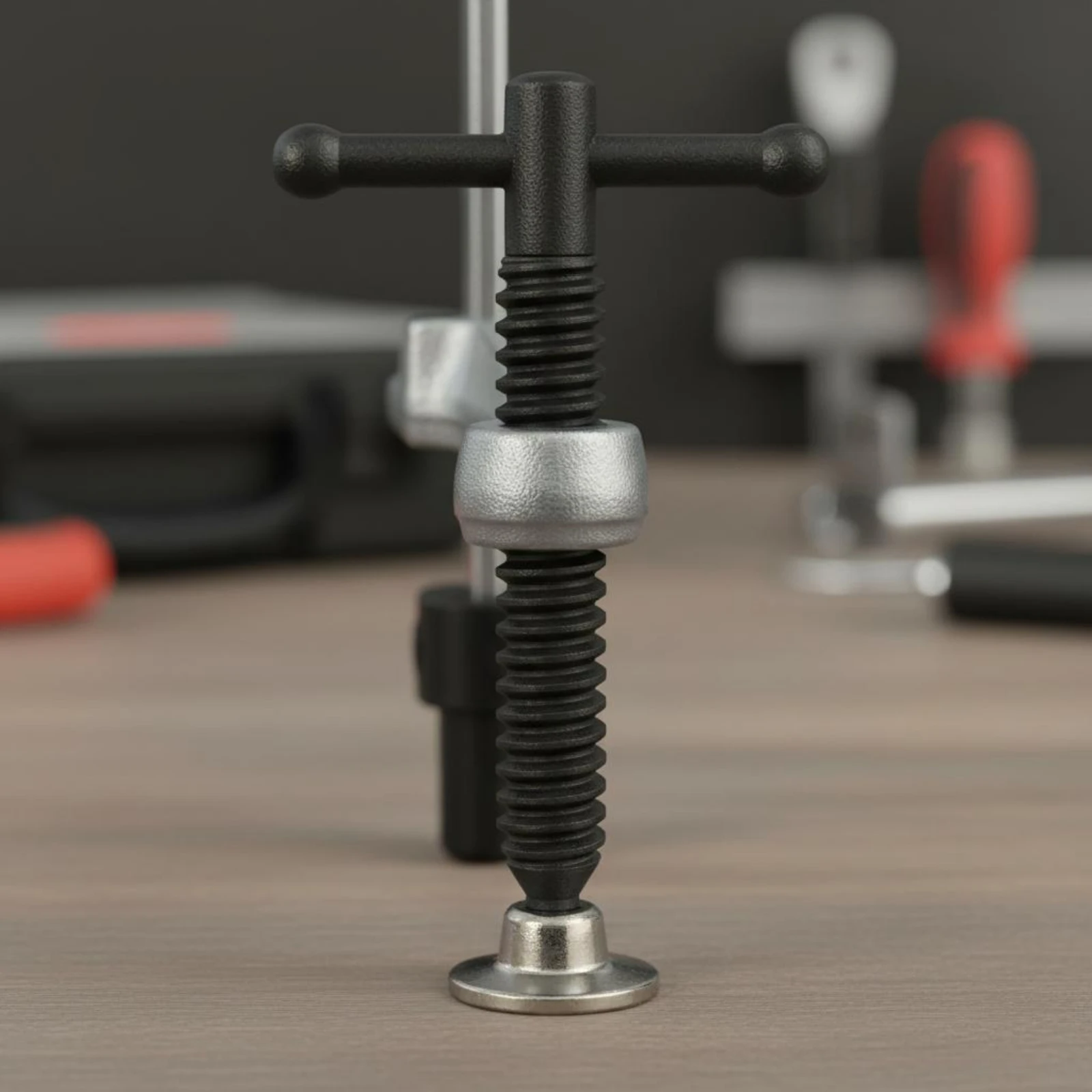 

Ratchet Table Clamp Adjustable Metalworking Table Clamp Workshop Tool Secure Grip Cr-V Steel for Woodworking Bench, Workbench