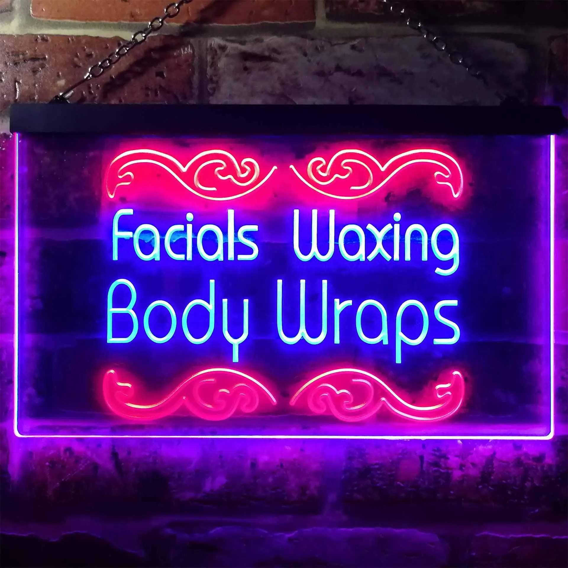 

Faxing Waxing. Body Wraps Dual Color Led Neon Sign st6-i2454