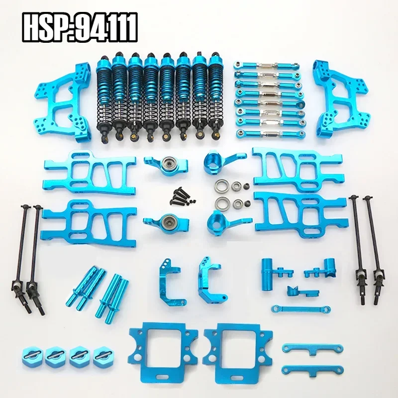 1Set HSP 94111 Parti di Aggiornamento Forcellone Ammortizzatore Gruppo Sterzo Per HSP RC 1:10 94111 94108 94110 Crawler Car Monster
