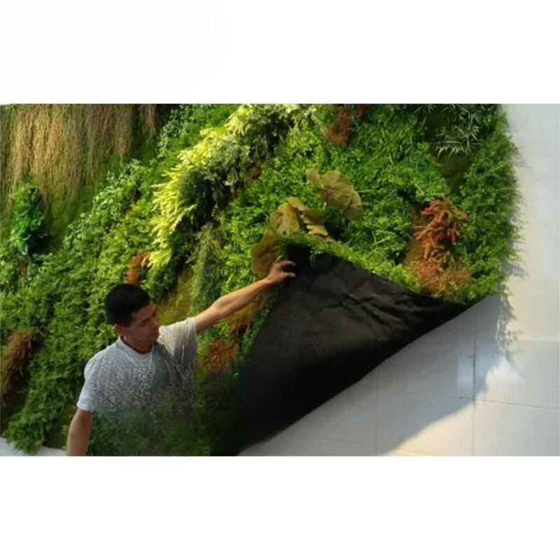 

Artificial green foliage plants decoration wall panel backdrop vertical garden indoor plastic customize