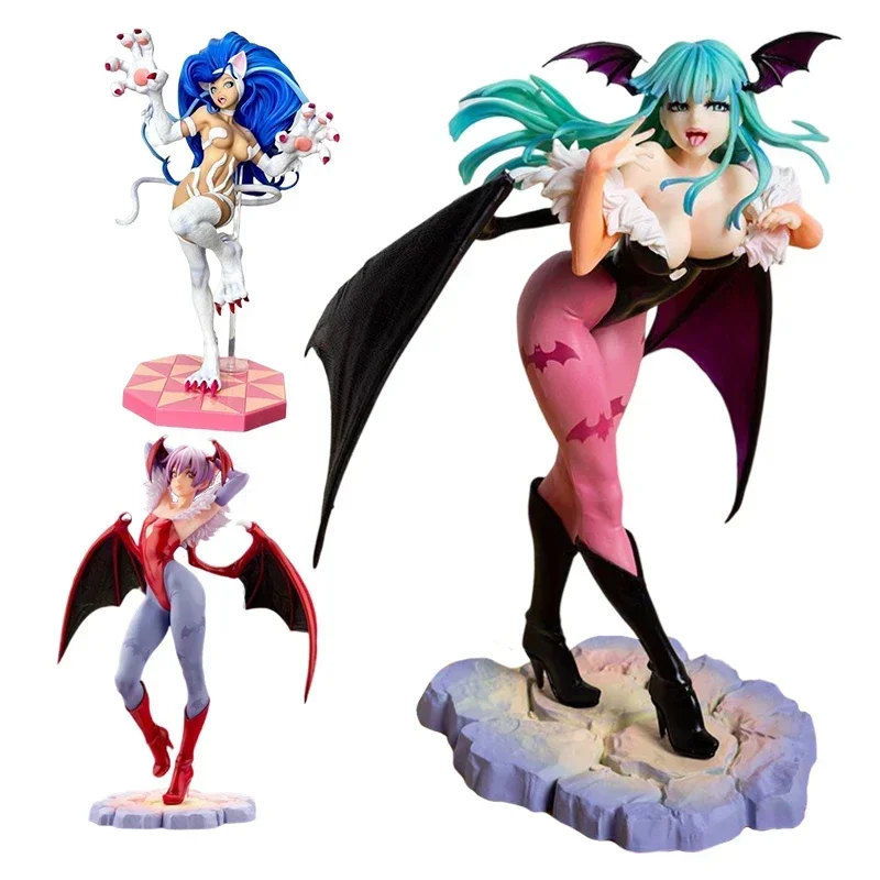 Darkstalkers Morrigan Aensland Anime Figures Lilith Action Figurine Statue Felicia Figure Girl Statue Model Kids Birthday Gifts