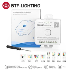 Sp630e tudo em um controlador led 5ch pwm spi pixels tira de luz led ws2812b ws2811 sk6812 fcob 5050 rgb rgbw cct música bt 5v-24v