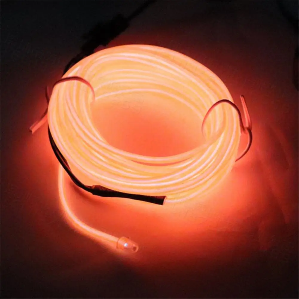 Glow EL Decorative Neon Cable Fluorescent Dance Costumes Light Rope Line AA Battery LED Strip Lamp Car Decor Accessories