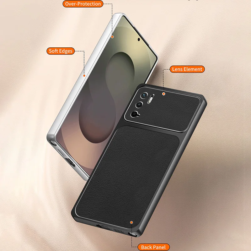Minimalist Lychee-Texture Phone Cases for Xiaomi Redmi Note10 Impact-resistant Yellowing-resistant Lambskin Ultra-Slimwith Cover