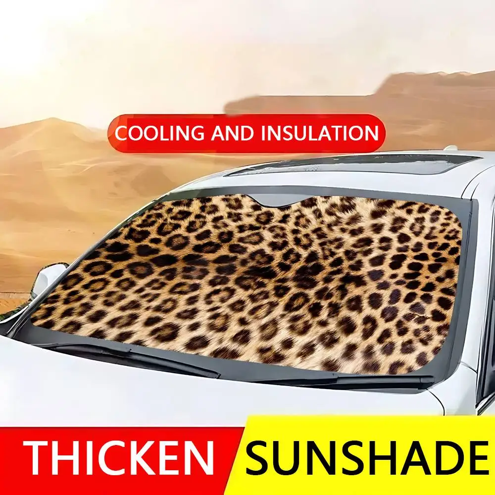 Animal Fur (Leopard Print) Car SunShade Windshield Car Windscreen Cover Sun Shade Auto Visor Car Accessories view 6