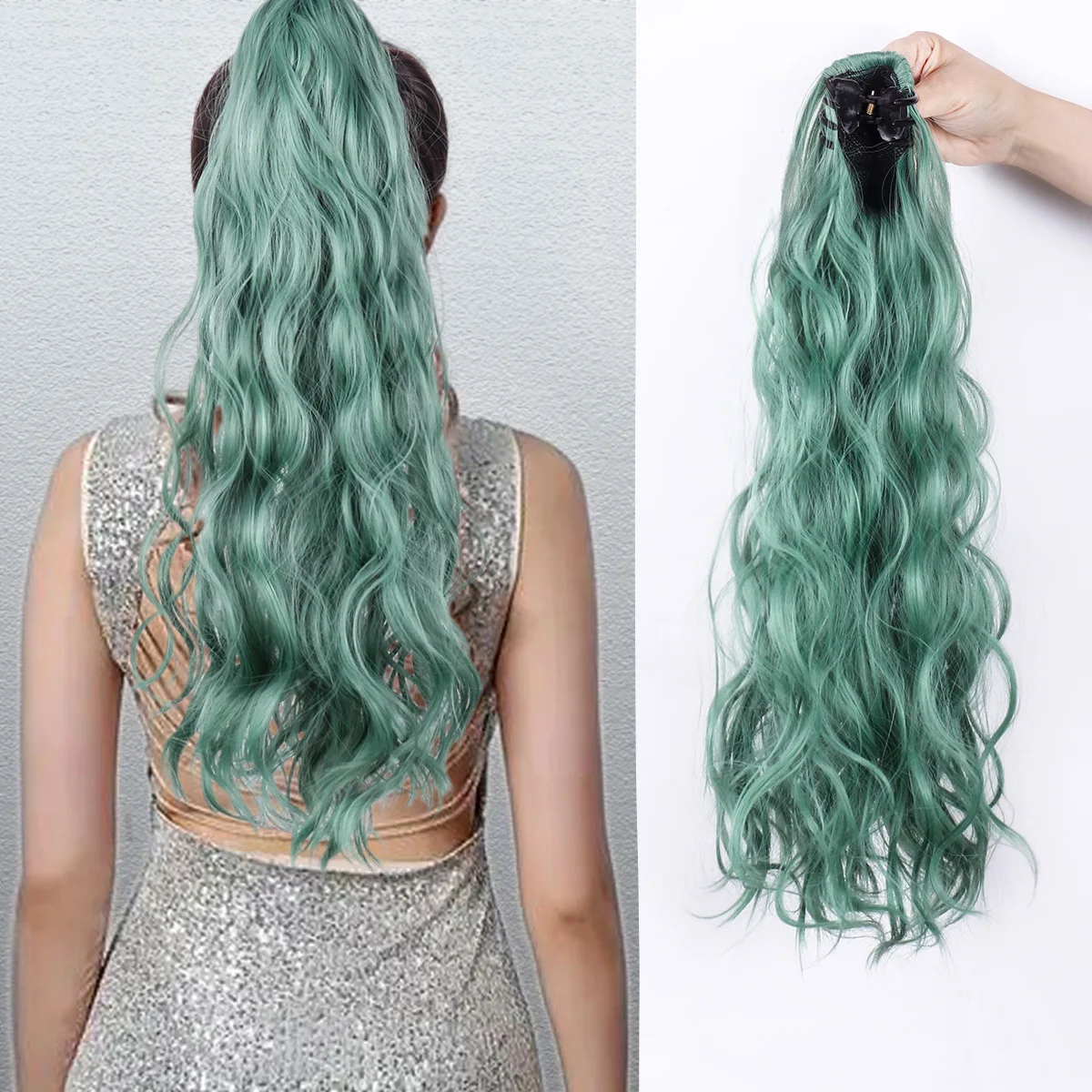 

Euro-American Christmas Women's Hair Clips Wigs Natural Invisible Whitening Hair Color Synthetic Braided Wigs