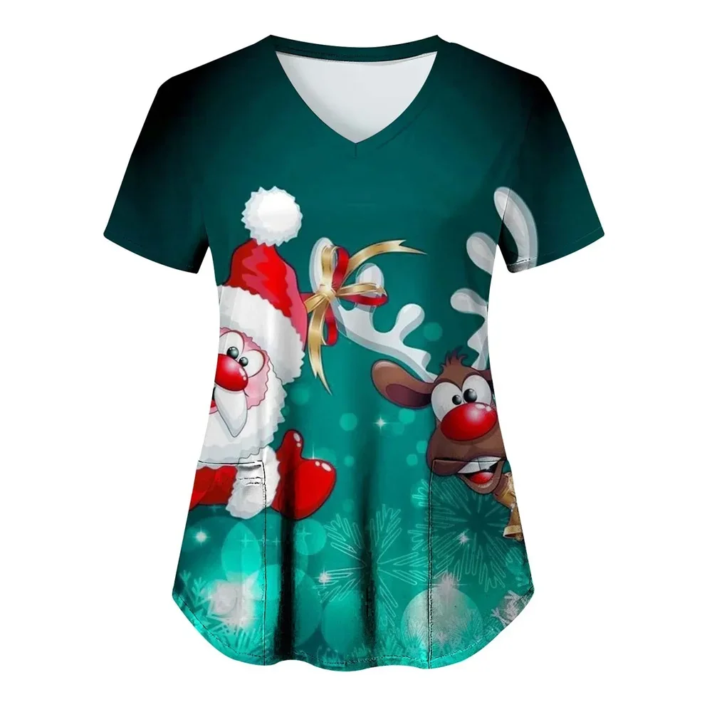 

Футболки с Рождеством и благодарностью, униформа с короткими рукавами и принтом, костюм для домашних животных, женские топы с короткими рукавами, рабочая униформа