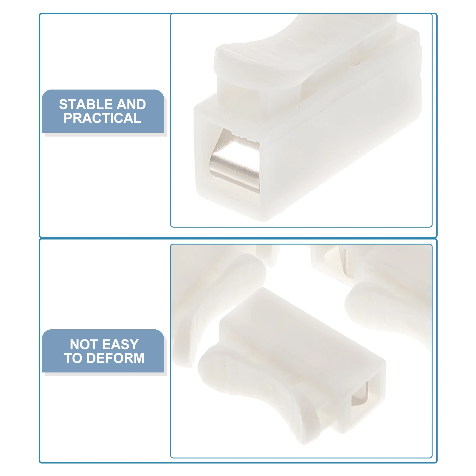 

100pcs Pressure Terminal Wire Connectors Tool Free Small White Quick Wiring Push In Cable Mn Steel Flame Retardant Home