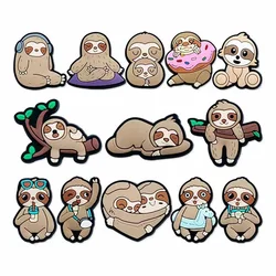 Cute Sloth Shoe Charms Pin for Crocs Accessories Clogs Bubble Slides Sandals PVC Shoe Decorations Party Gifts