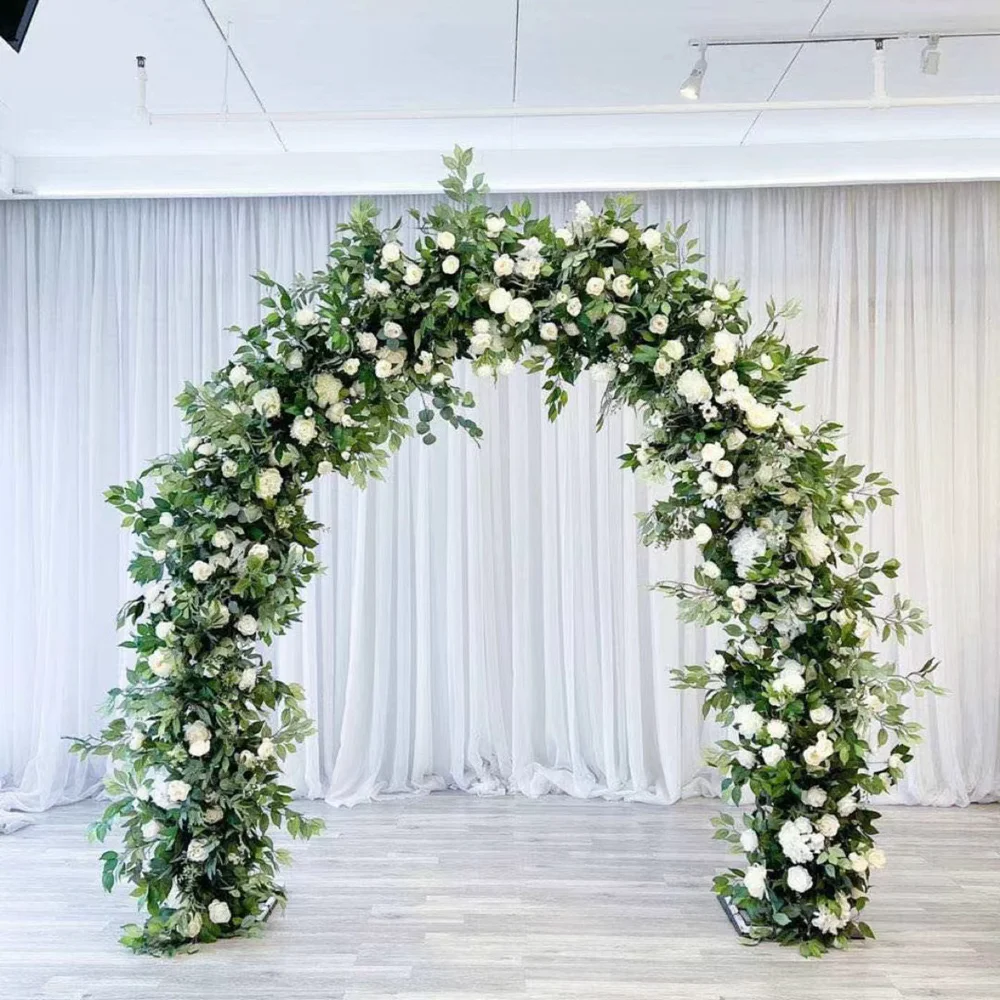 ROCAN Greenery And White Beige Rose Flower Arch Wedding Flower Arch For Wedding Event Party Decoration