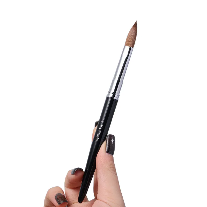 1 قطعة مقبض أسود كولينسكي الشعر مسمار فرشاة فنية جل الأشعة فوق البنفسجية من الإكليريك نحت فرشاة قلم مسحوق سائل لتقوم بها بنفسك مسمار اللوحة أدوات الرسم #4