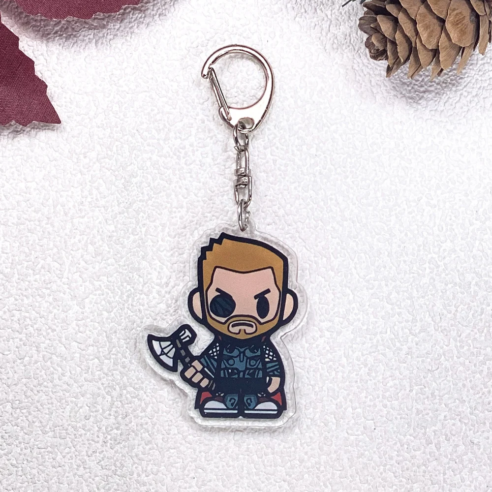 11 Stück Cartoon-Charaktere Avengers Schlüsselanhänger Zubehör Acryl Niedliche Anhänger für Taschen Schlüsselhalter Rucksack Dekoration Geschenk – Detail 7