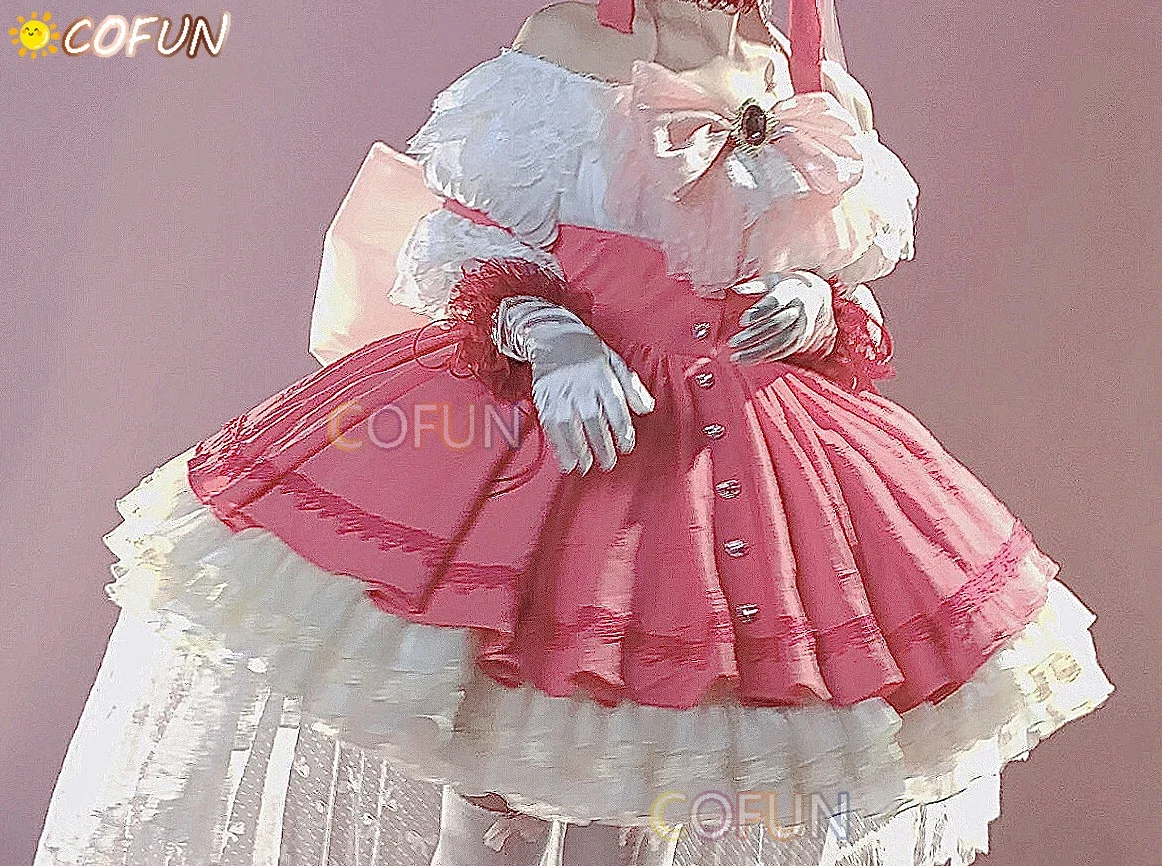 COFUN Amine Puella Magi Madoka Magica Cosplay Costume Gorgeous Wedding Dress Halloween Women Pink Outfits Lolita Anime Clothes