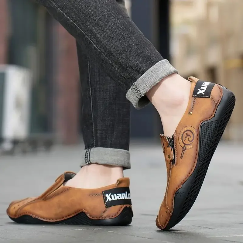 Non Slip and Waterproof Leather Shoes for Men Casual Flat Man Shoe High Quality Fashion Luxury Sale In Promotion Elegant Common image 4