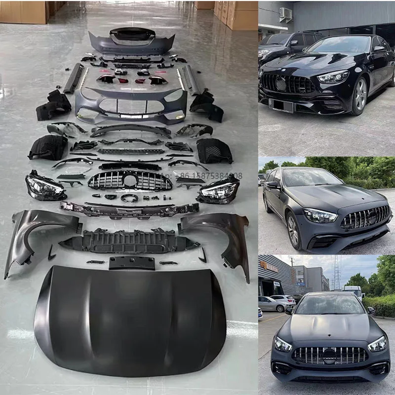 

For AMG E Class W213 Upgrade E63 Dry Carbon Fiber BodyKit Hood PP Material 1:1 Widebodykit 2021 Year