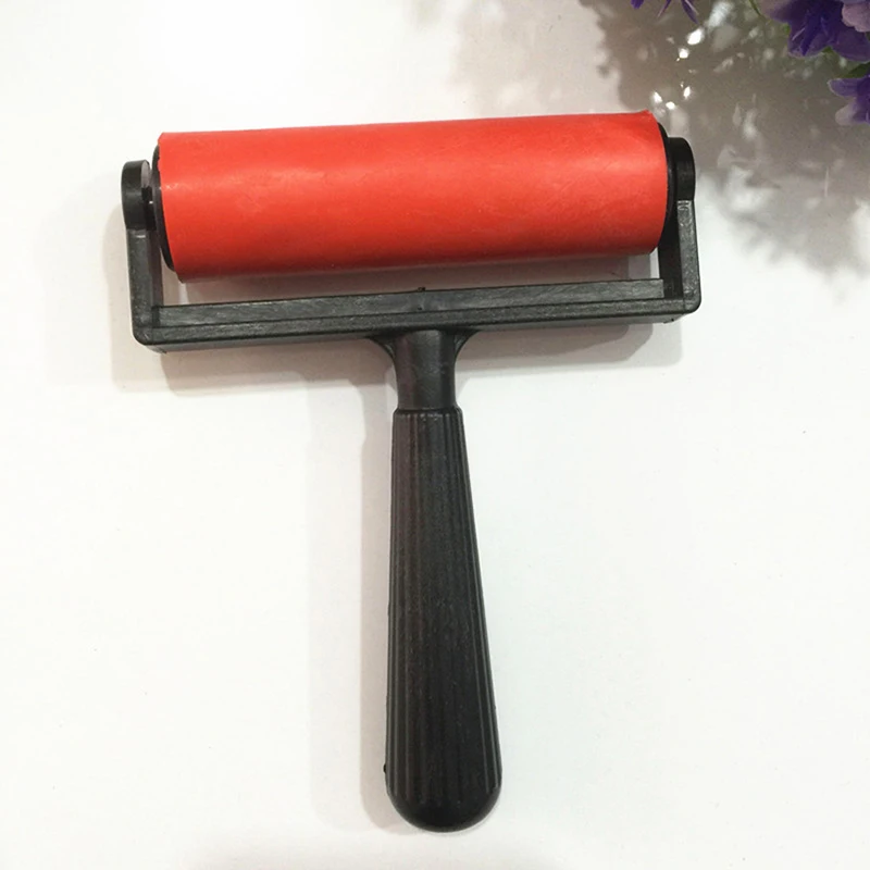 10cm Printmaking Plastic Roller Soft Brayer Craft Projects Ink and Stamping Tools Print Rollers Construction Hand Tool