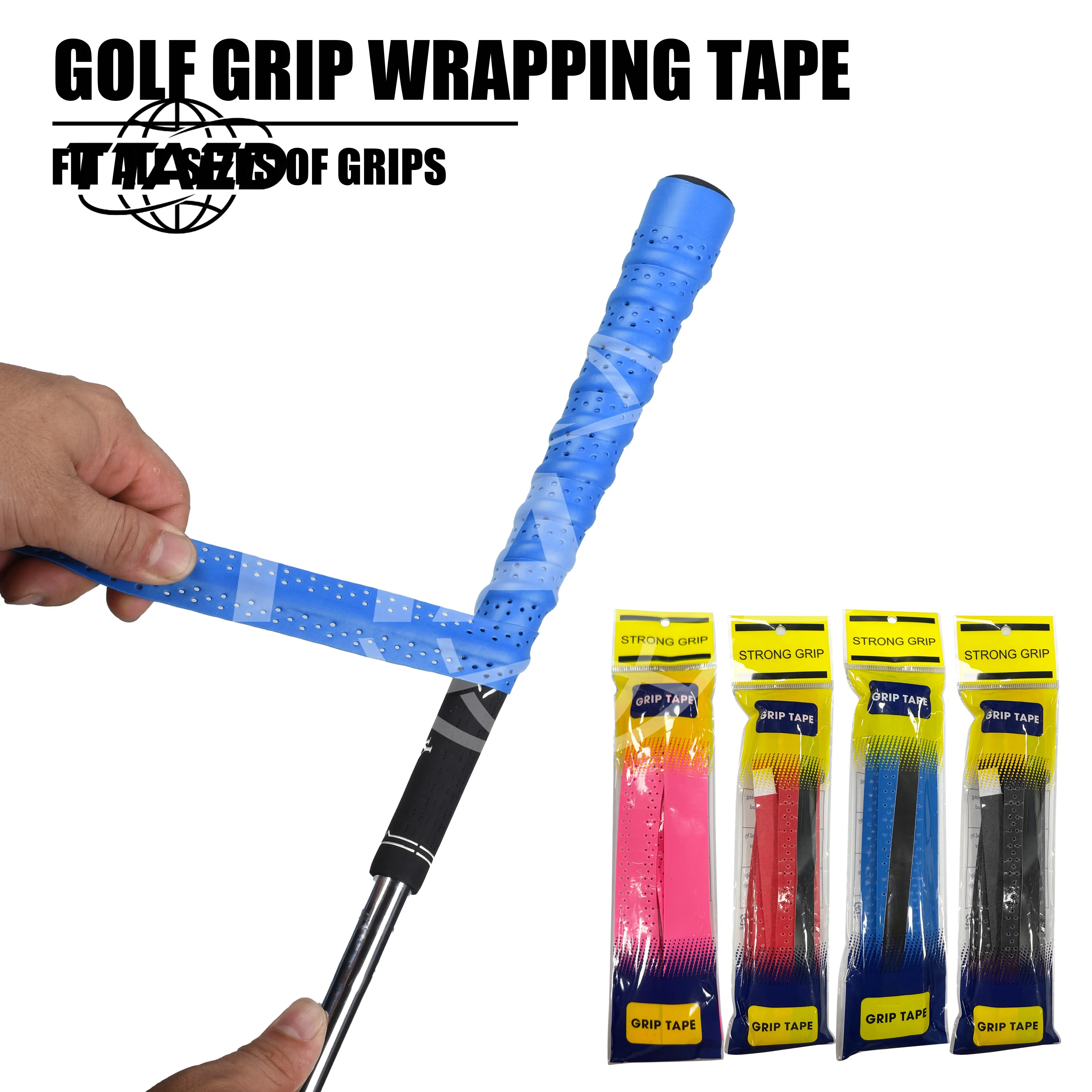 Golf Club Grip Tape Golf Grip Wrapping Tapes Non-slip Sweatproof PU Wrapping Quick Replacement Golf Club Grip Solution