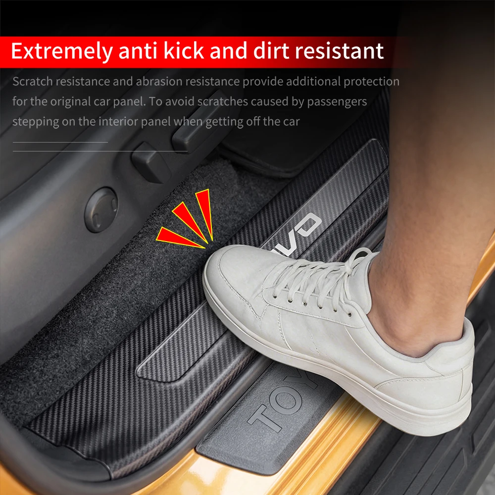 For Toyota Hilux SR5 4x4 2026 Inner Door Sill Trim Anti Scratch Protective Plate Interior Upgrade Accessories Modification Kit