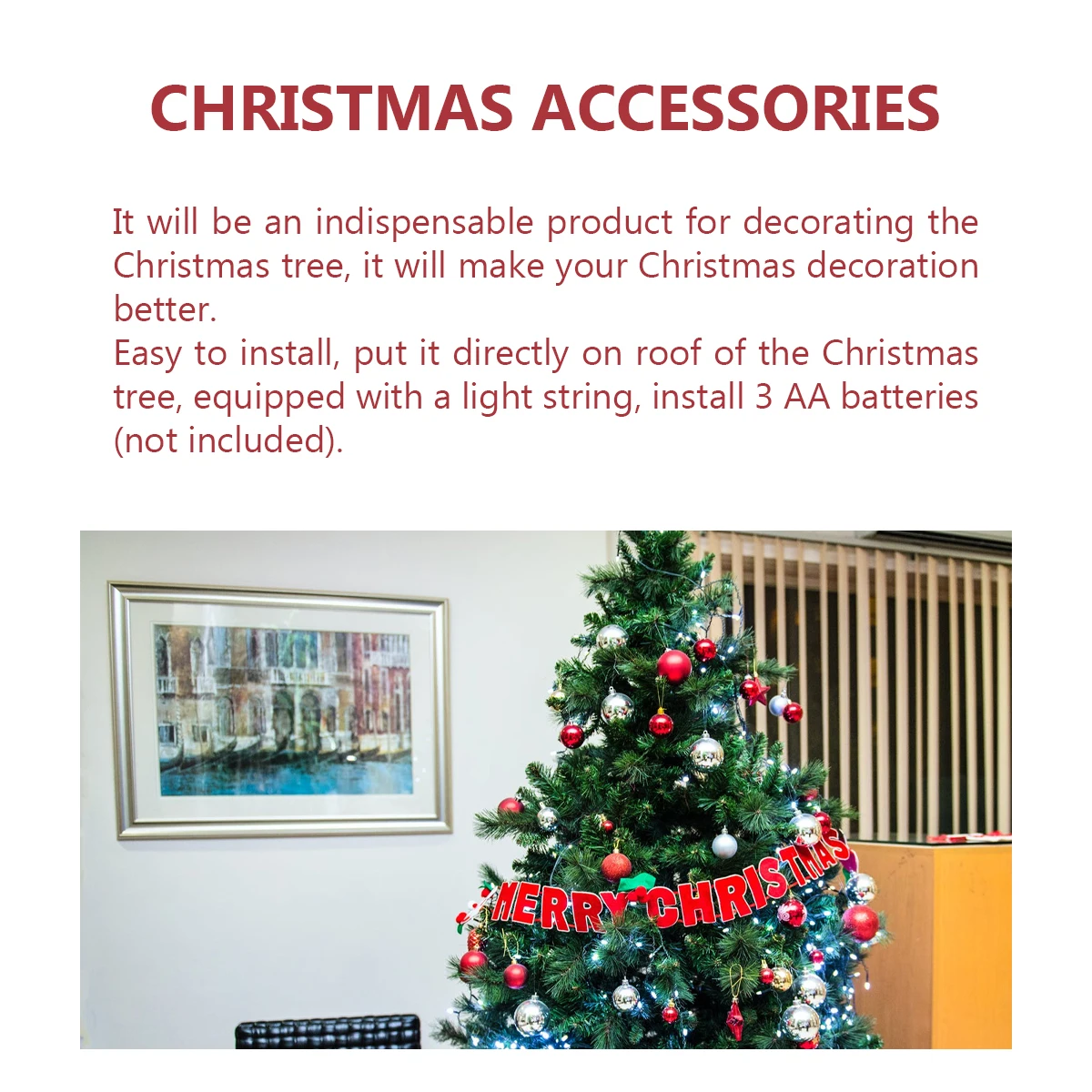 

1pc Christmas Tree Top Star Decoration Strong Pentagram Hanging Ornament Shiny Xmas Reusable Home Garden Party Christmas
