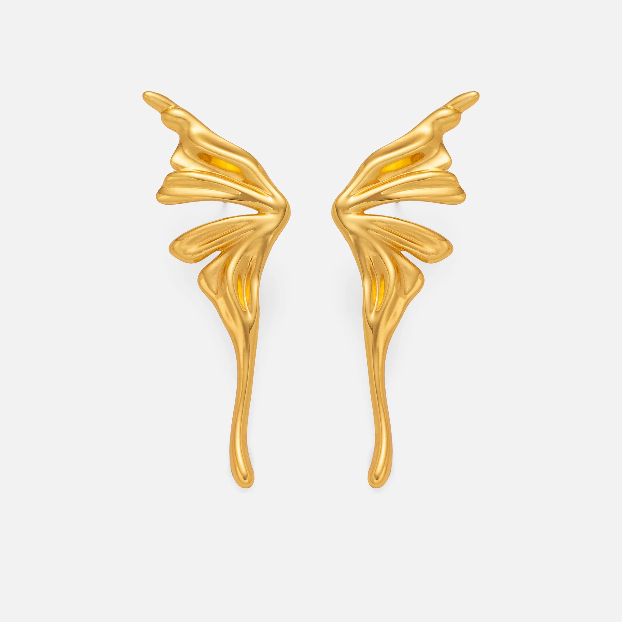 DASEIN New Vintage Butterfly Wing Drop Earrings Ins Trendy 18k Pvd Gold Plated Stainless Steel Actor Prop Jewelry Women Gift