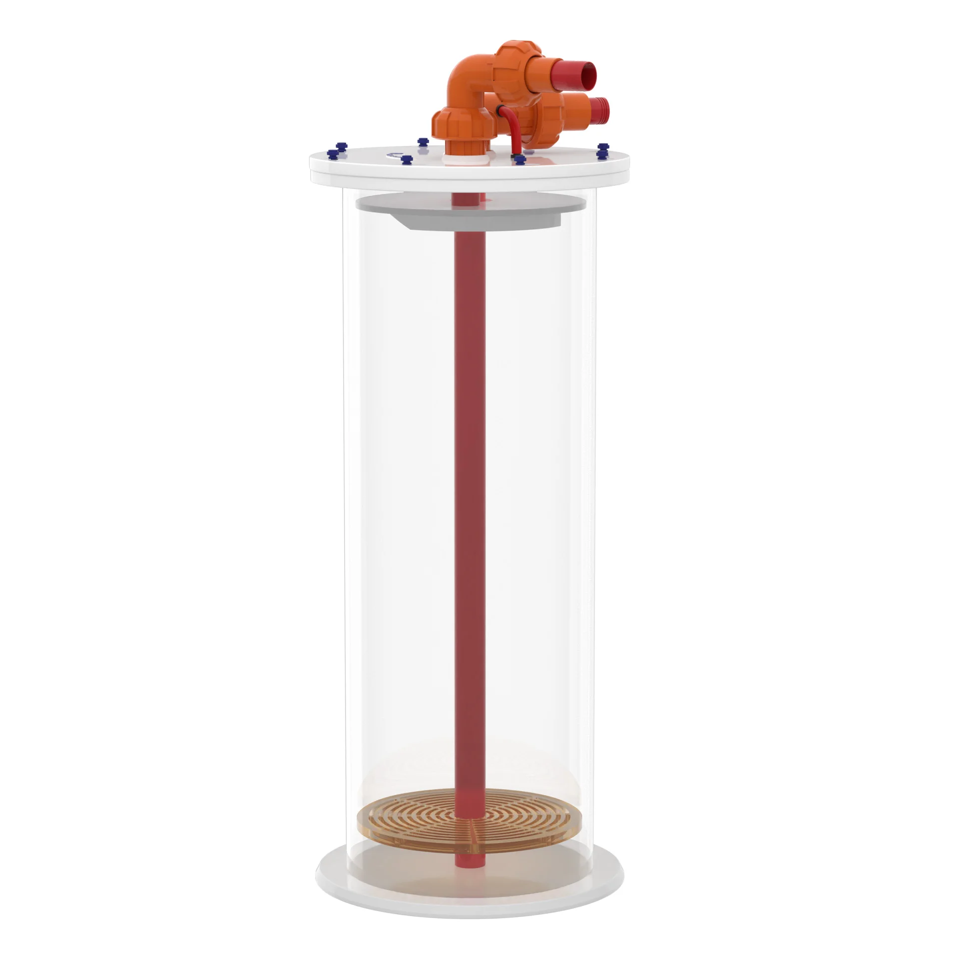 Exterior bioreactor filter aquarium with MBBR filter material for marine and coral fish tanks