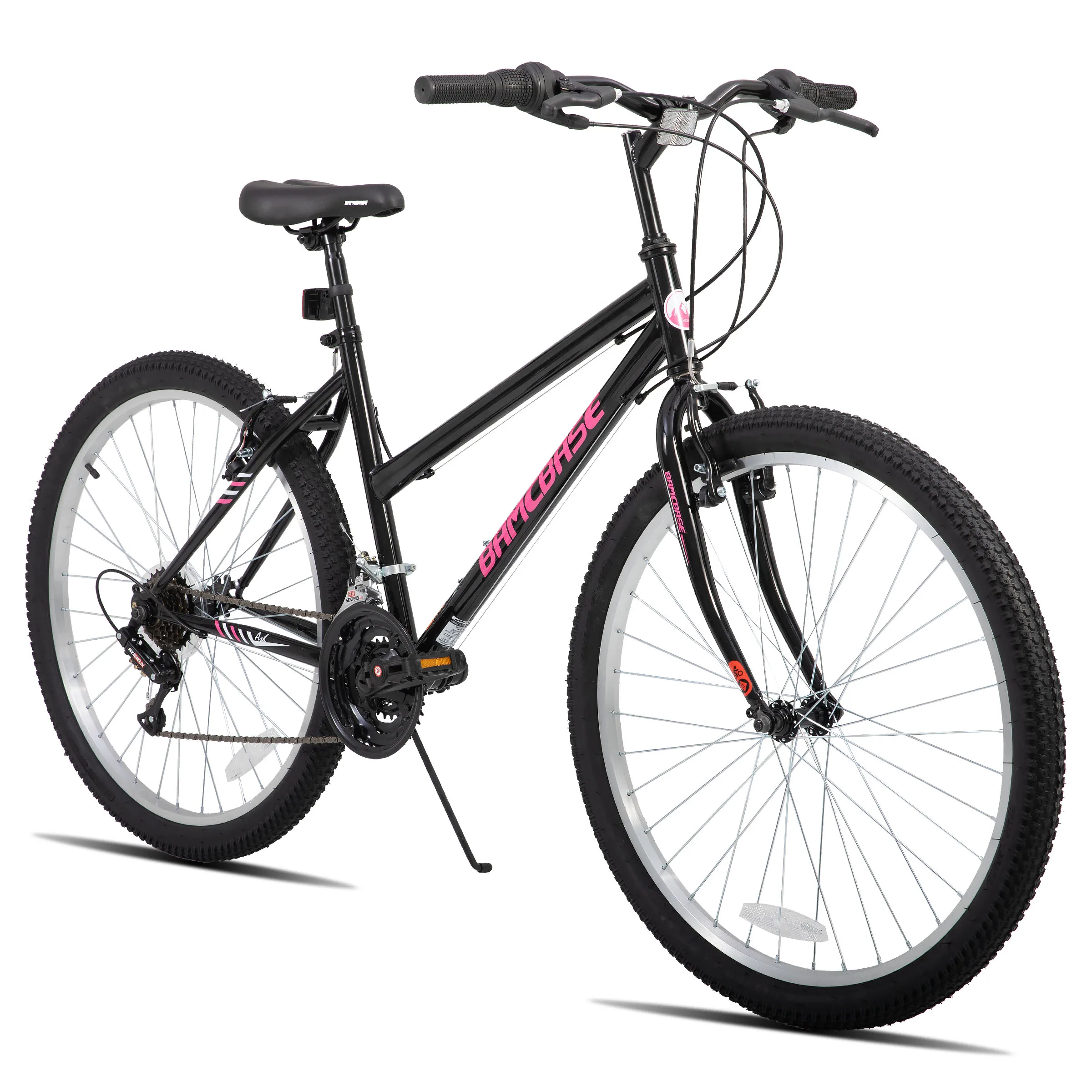 HILAND Bamcbase Bicicleta de montaña para mujer, bicicleta de cercanías híbrida de 24 26 pulgadas y 18 velocidades para adultos, MTB de rastreo rígido deportivo