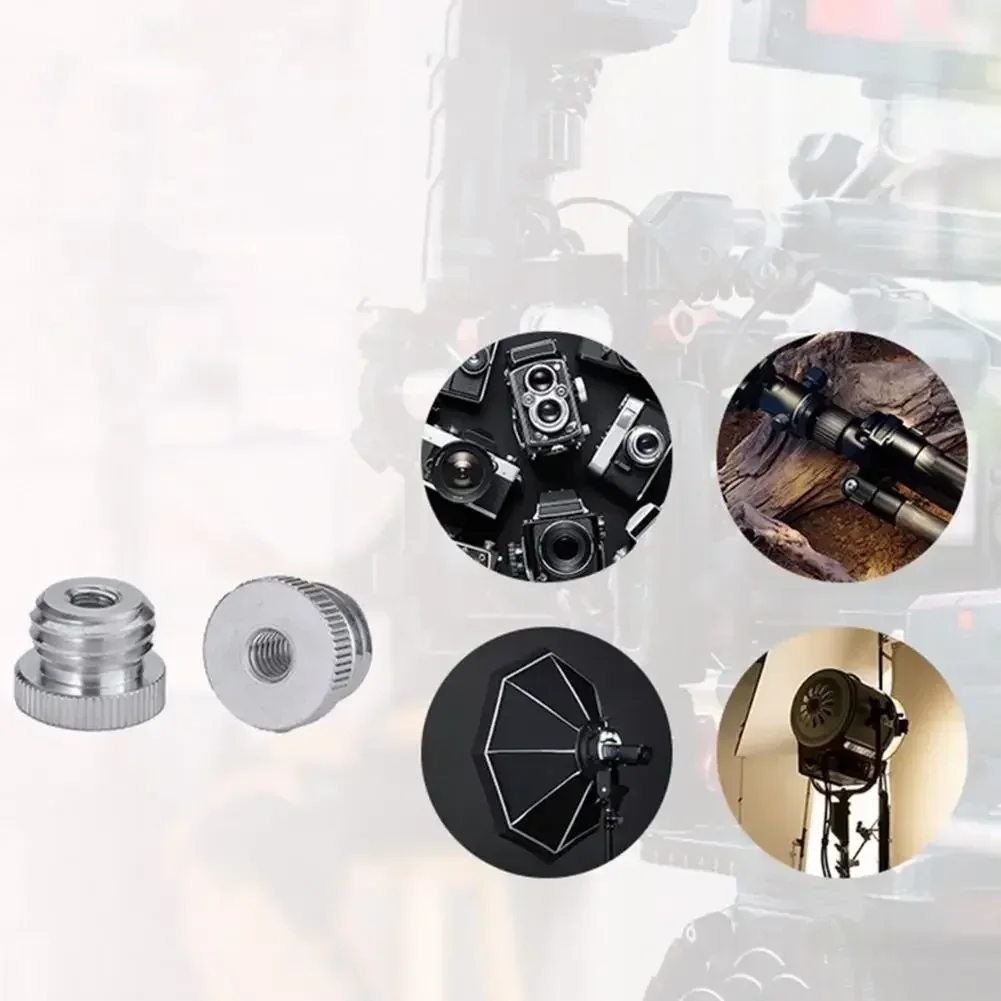 5/8inch Male To 1/4inch Female Silver Aluminum Alloy Level Tripod Thread Adapter Equipment Accessories Layout Tools