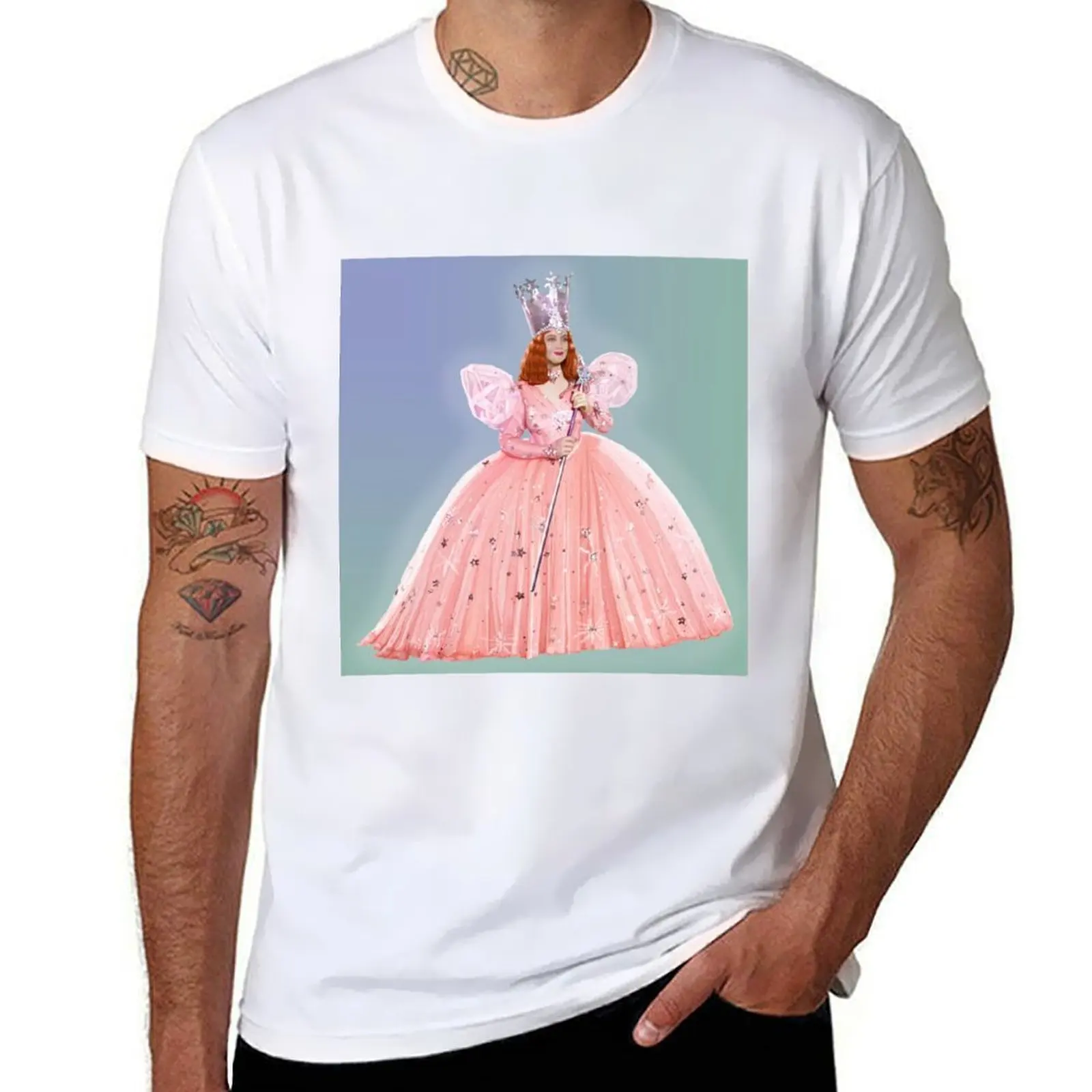 

Glinda The Good Witch, The Wizard of Oz, Magical Realism Digital Painting, Full Body Portrait with Background T-Shirt