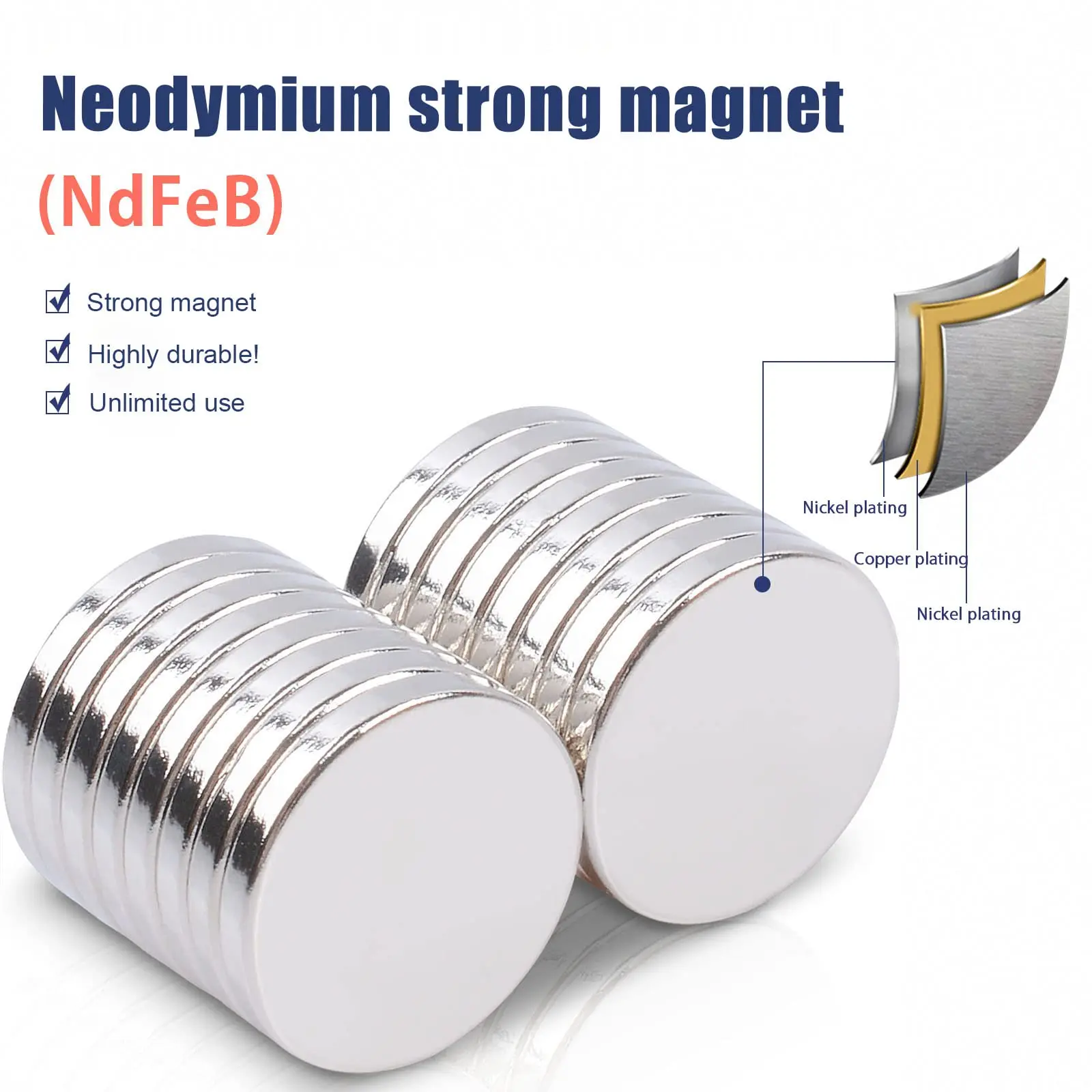 15x1MM D15x2MM D15x3MMRound Neodymium Magnet Heavy Duty, Strong Magnets Disc Refrigerator Magnet for Cabinet Industrial Crafts