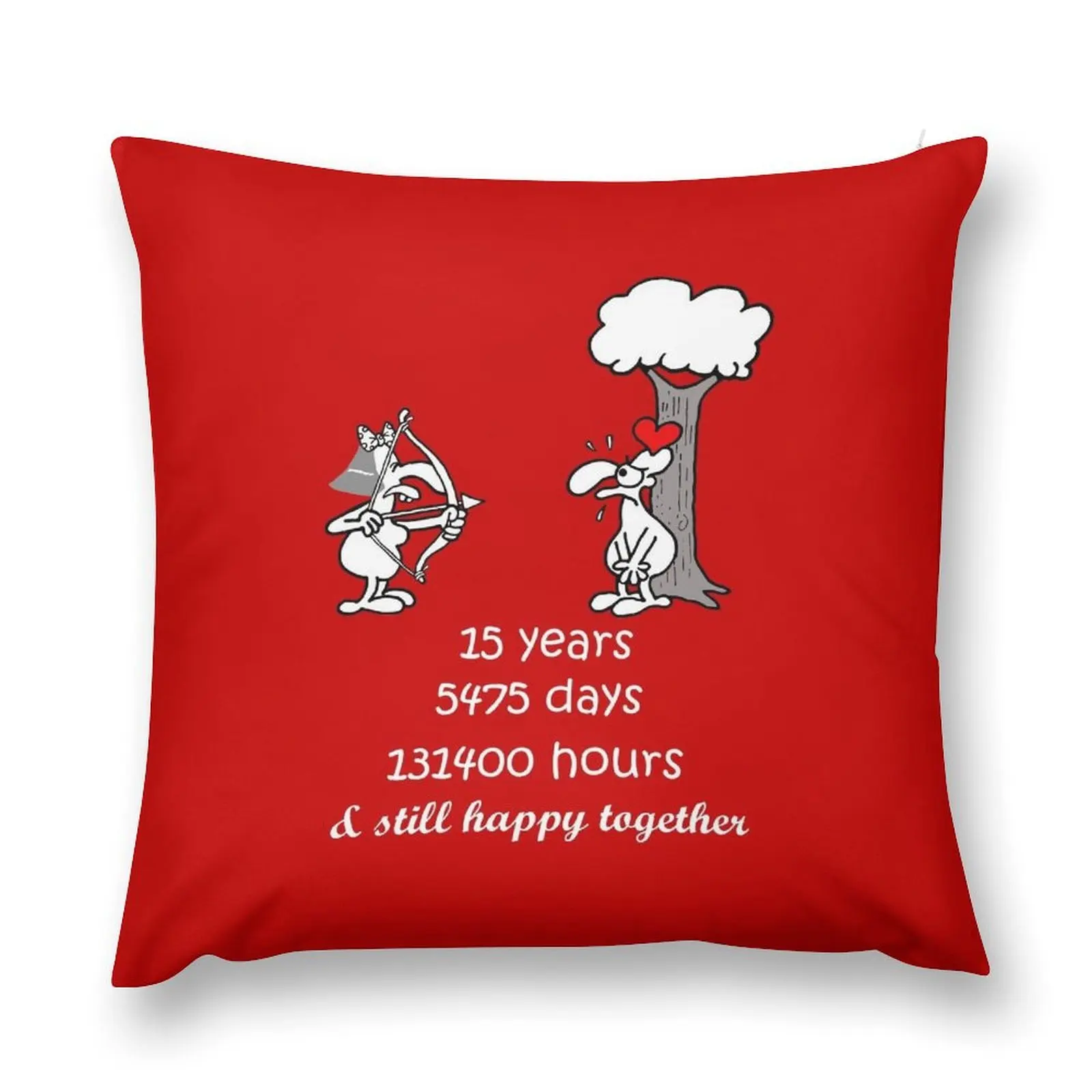 15th Wedding Anniversary Gift For Him Her 15 Years Together 15th Year Of Marriage Anniversary Funny Couple Matching Throw Pillow