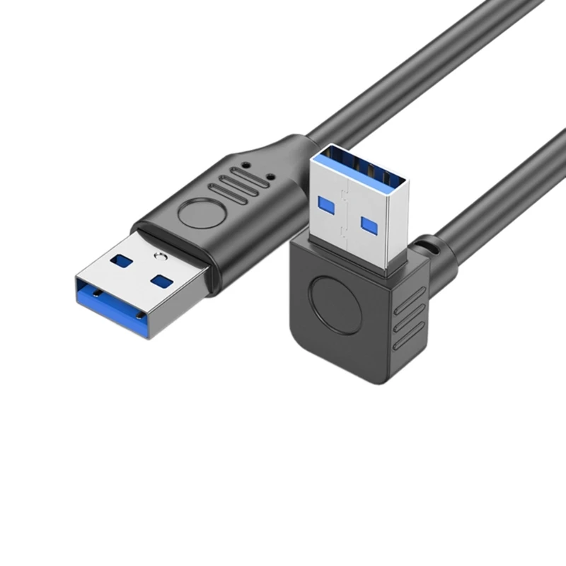 柔軟な USB3.0 A オス USB3.0 A オス延長ケーブル 5Gbps データ転送速度、90 度曲げ電源コード USB ワイヤードロップシップ