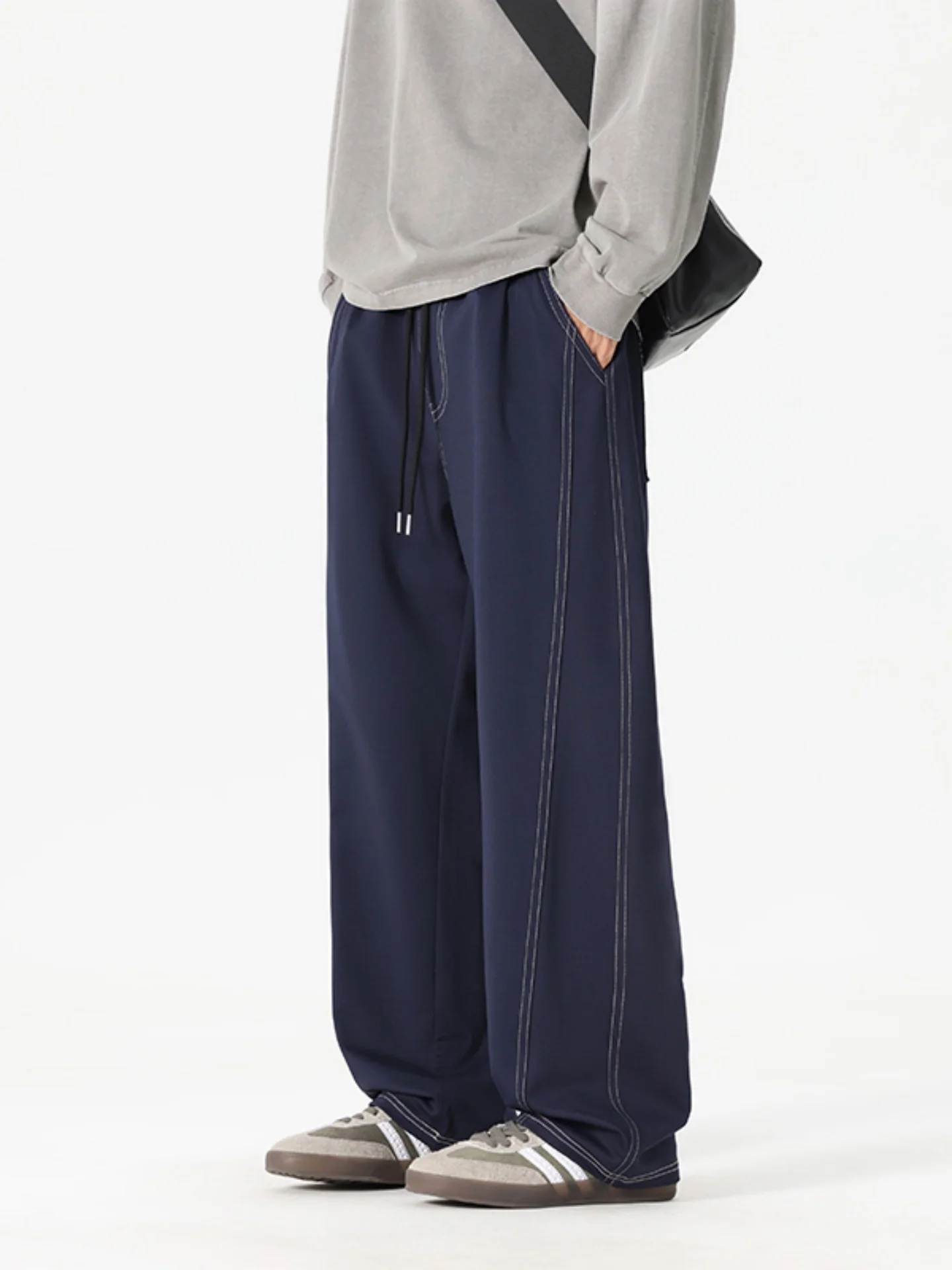 

Casual Straight Leg Men's Sweatpants Heavy Du Spring Autumn American Sle Loose Fit Spor Durable Low Stretch Long Trousers