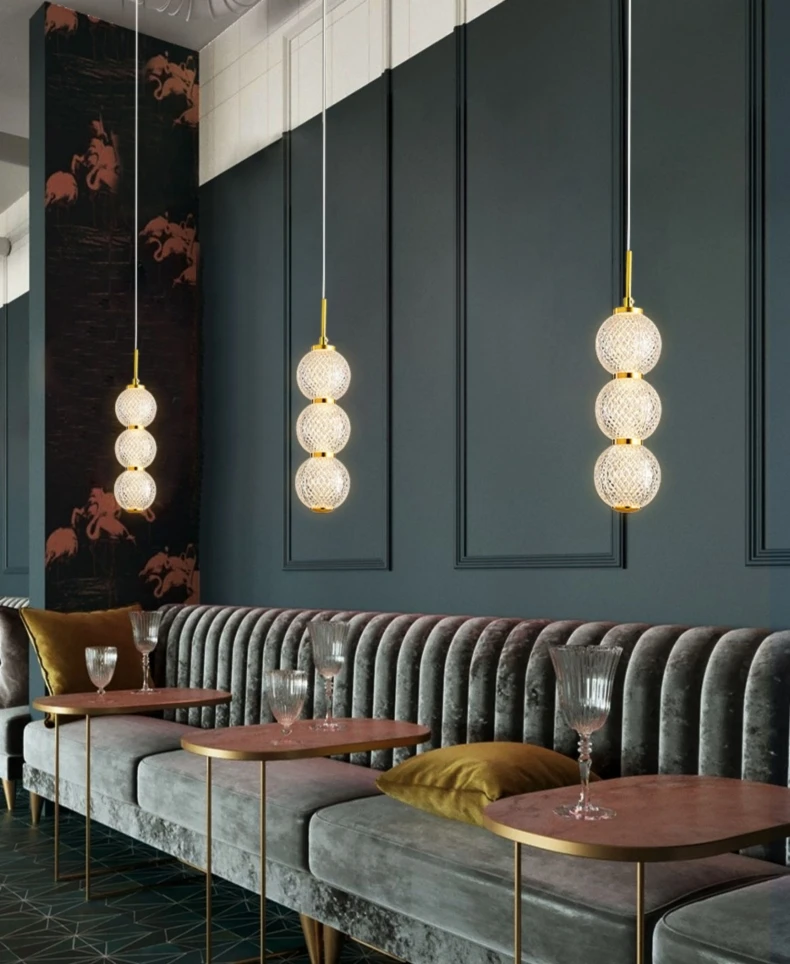 Transparent Acrylic Ball LED Pendant Lights