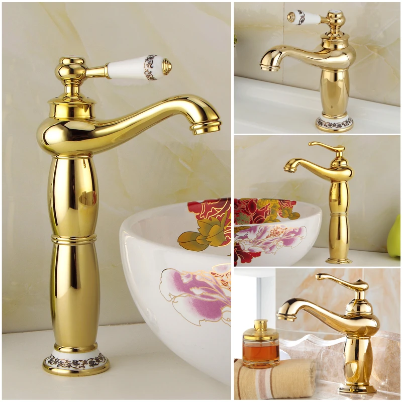 Bathroom Faucet Antique Bronze Finish Brass Basin Sink Solid Brass Faucets Single Handle Water Mixer Taps Bath Crane ELFCT001