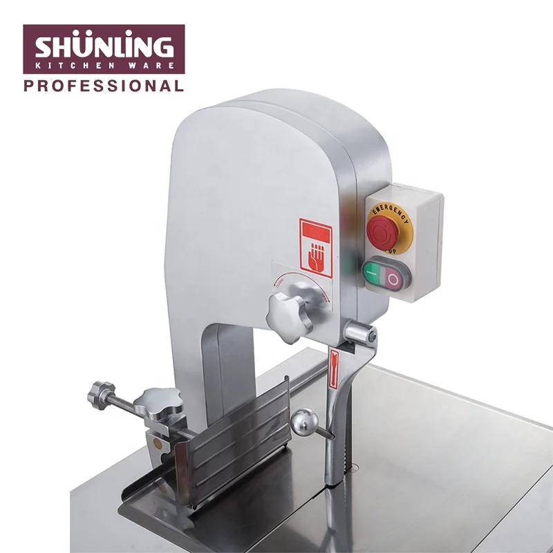 Electric Bone Saw Pork Meat Cutting Machine Fully Anodized Aluminum Body Silver Color High Automatic Meat Processing Emergency