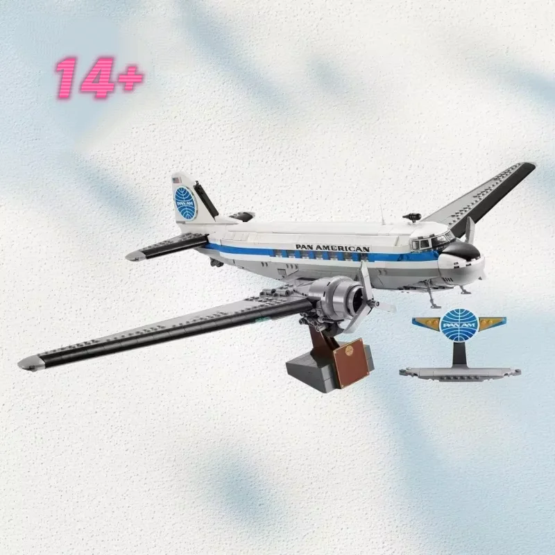 

2026 Hot 1903pcs DC-3 Pan Am Airliner 11378 Creative Building Blocks Compatible with DIY Toy For Birthday Festival Gifts