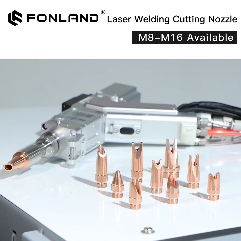 Foland Hand-held Laser Welding Cutting Nozzle M8 M10 M11 M16 Mount Thread with Wire Feed for 1064nm Laser Welding Machine