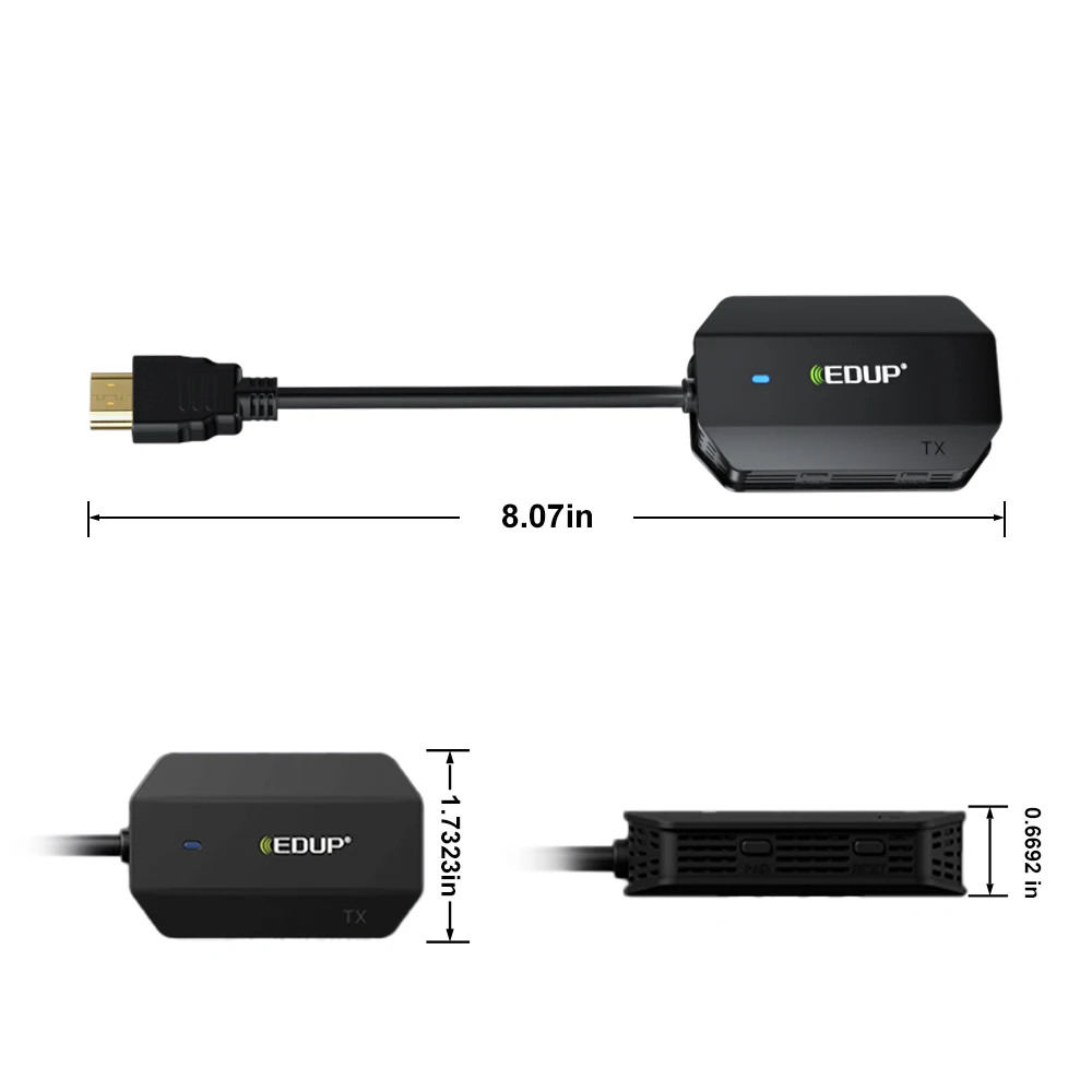 EDUP-Receptor Transmissor HDMI Sem Fio, Extensor Dongle de Exibição, Tela 4K, Adaptador AV para Laptop, TV, Projetor, Monitor, 1080P, 60Hz