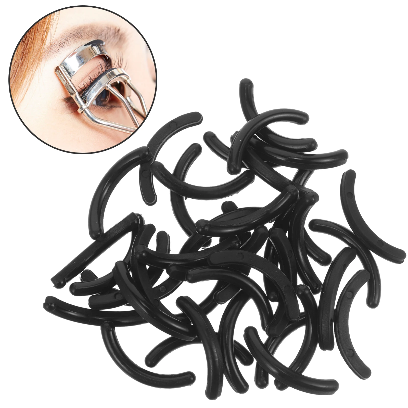 50pcs Eyelash Curler Refill Pads Pink Rubber Strips Cushions for Mascara Tool eyelash curler replacement silicone pads eyelash